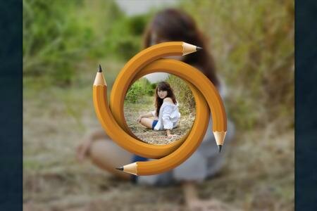 Ghép khung ảnh bút chì