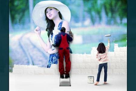 Ghép ảnh hiệu ứng sơn tường