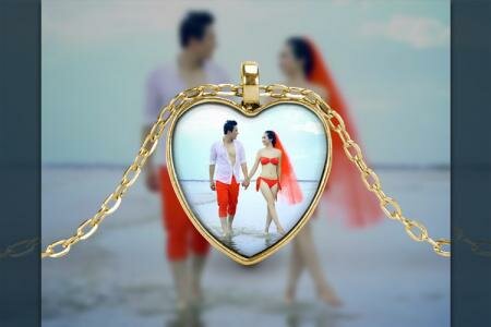 Ghép ảnh mặt dây chuyền trái tim