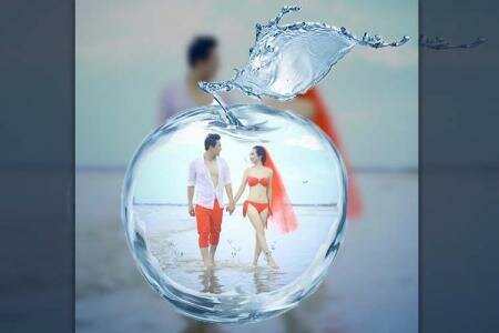 Ghép ảnh quả táo nước