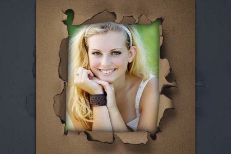 Khung ảnh giấy rách