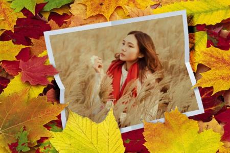 Ghép khung ảnh lá mùa thu