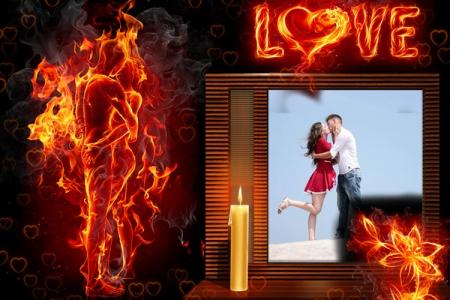 Ghép khung ảnh lửa tình yêu