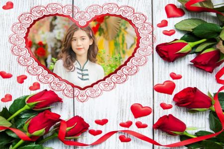 Ghép khung hoa hồng tình yêu